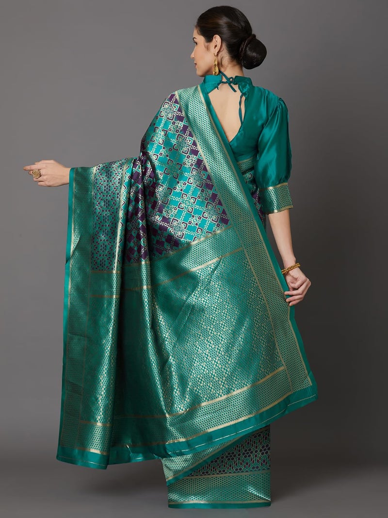 LACOSSI Pure Fancy Kanjivaram Jacquard Silk Saree Banarasi Silk Saree Rich Pallu Design Woven Jacquard Trendy Special Occassion Wear With Unstitched Blouse Piece 2025 Trendy (Apple-2723) - Image 3