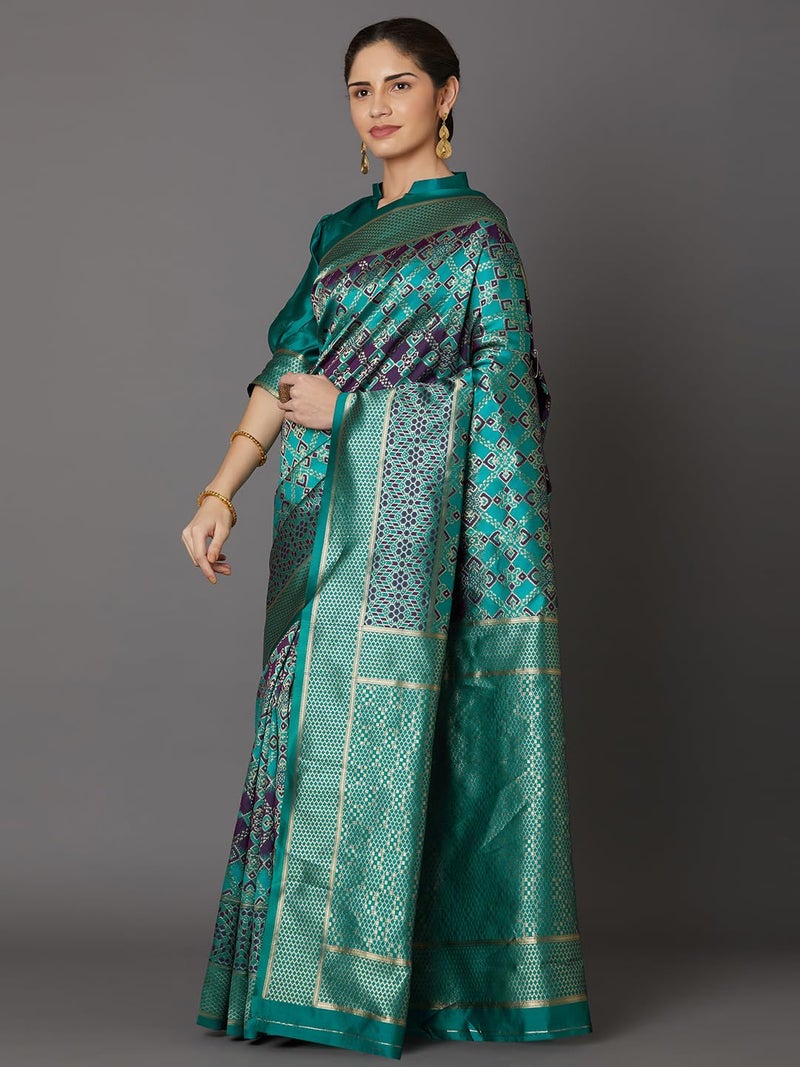 LACOSSI Pure Fancy Kanjivaram Jacquard Silk Saree Banarasi Silk Saree Rich Pallu Design Woven Jacquard Trendy Special Occassion Wear With Unstitched Blouse Piece 2025 Trendy (Apple-2723) - Image 4