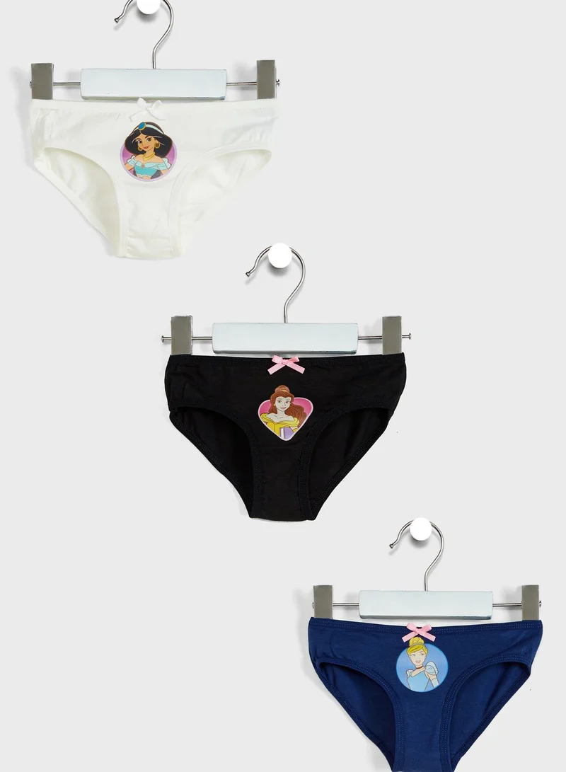Disney Kids 3 Pack Princess Briefs