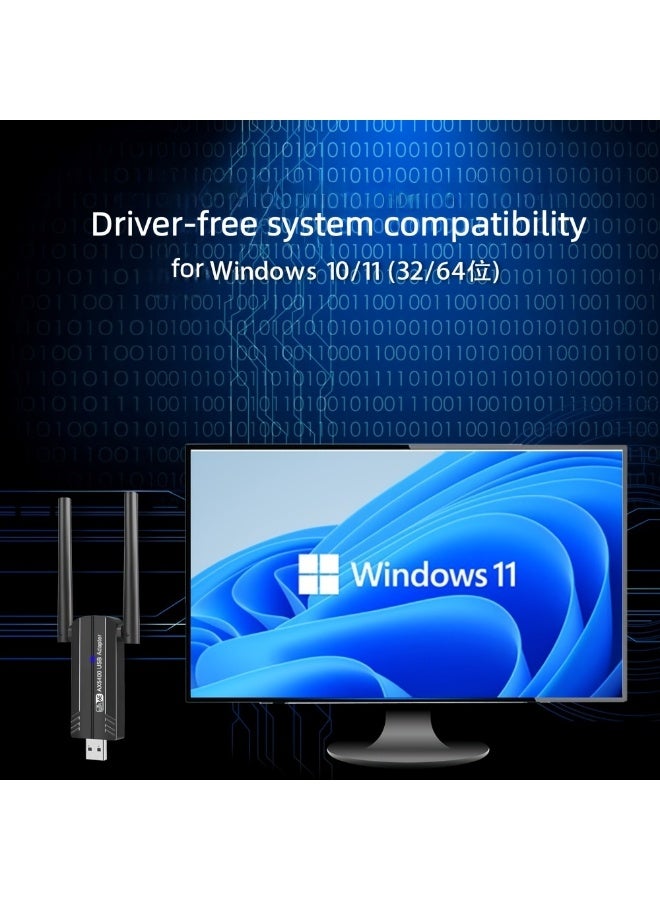 Nicor USB WiFi Adapter - 5400 Mbps Tri-Band 6GHz/5GHz/2.4GHz Wireless Network External Receiver, OFDMA, MU-MIMO, USB 3.0, Plug & Play for PC/Laptop/Desktop - Image 5