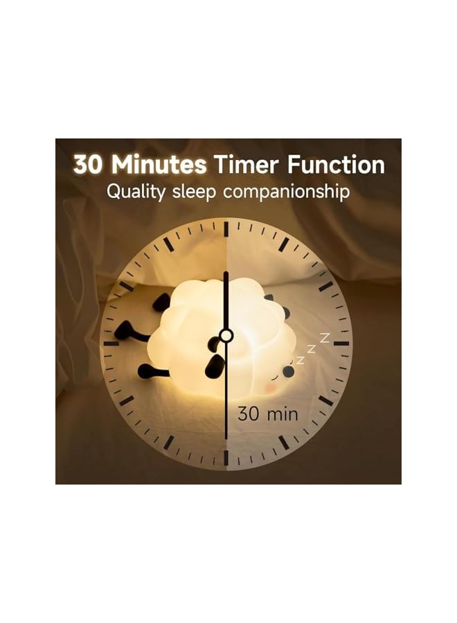 The Bros Rechargeable LED Night Light for Kids, 3-Level Dimmable Nursery Night light, Food Grade Silicone Squishy Lamp Perfect Bedside Touch Lamp with 30 Min Timer,Home Bedroom Table Decor - Image 4