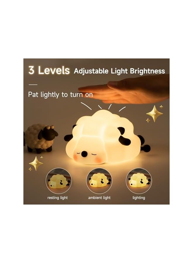 The Bros Rechargeable LED Night Light for Kids, 3-Level Dimmable Nursery Night light, Food Grade Silicone Squishy Lamp Perfect Bedside Touch Lamp with 30 Min Timer,Home Bedroom Table Decor - Image 3