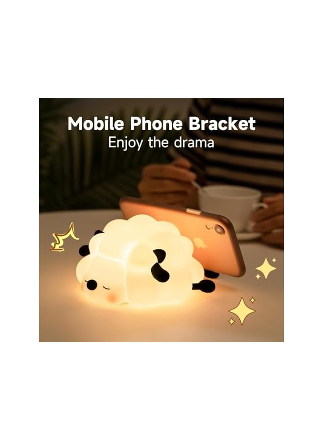 The Bros Rechargeable LED Night Light for Kids, 3-Level Dimmable Nursery Night light, Food Grade Silicone Squishy Lamp Perfect Bedside Touch Lamp with 30 Min Timer,Home Bedroom Table Decor - Image 5