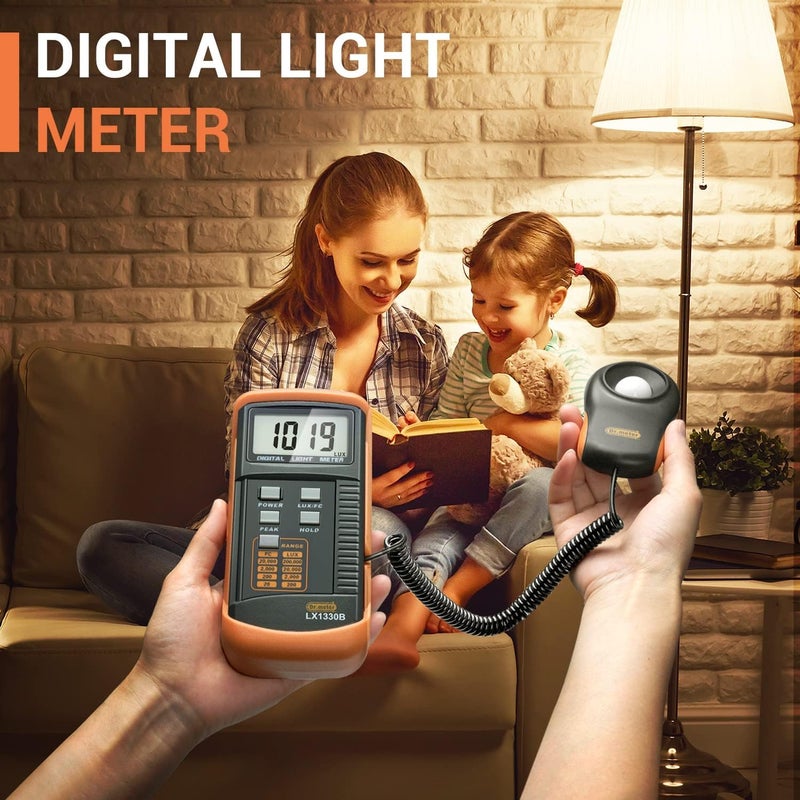 Dr.meter LX1330B Digital Illuminance Light Meter, 0-200,000 Measurement Range Lux Meter - Image 5