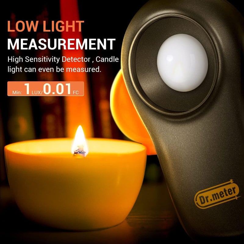 Dr.meter LX1330B Digital Illuminance Light Meter, 0-200,000 Measurement Range Lux Meter - Image 4