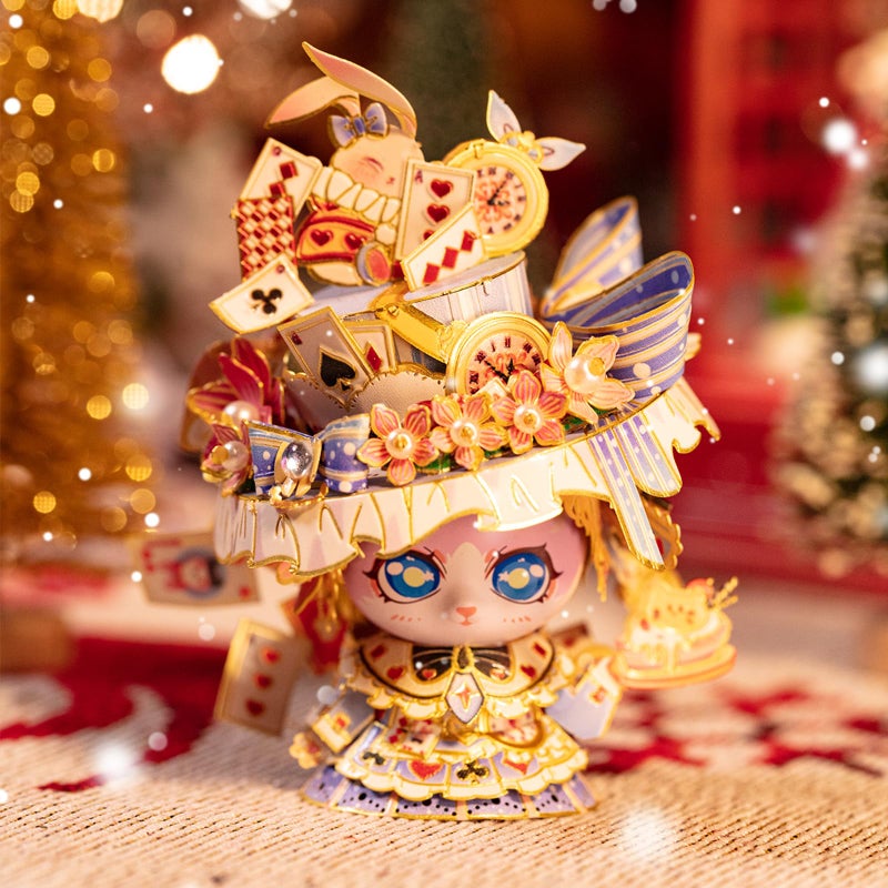 MU 3D Metal Puzzle for Adult Alice Figure Cartoon Cat, Animation Elf Palace Model Kits Miniature Building, Love Festival Birthday Gift Home Decor - Image 3