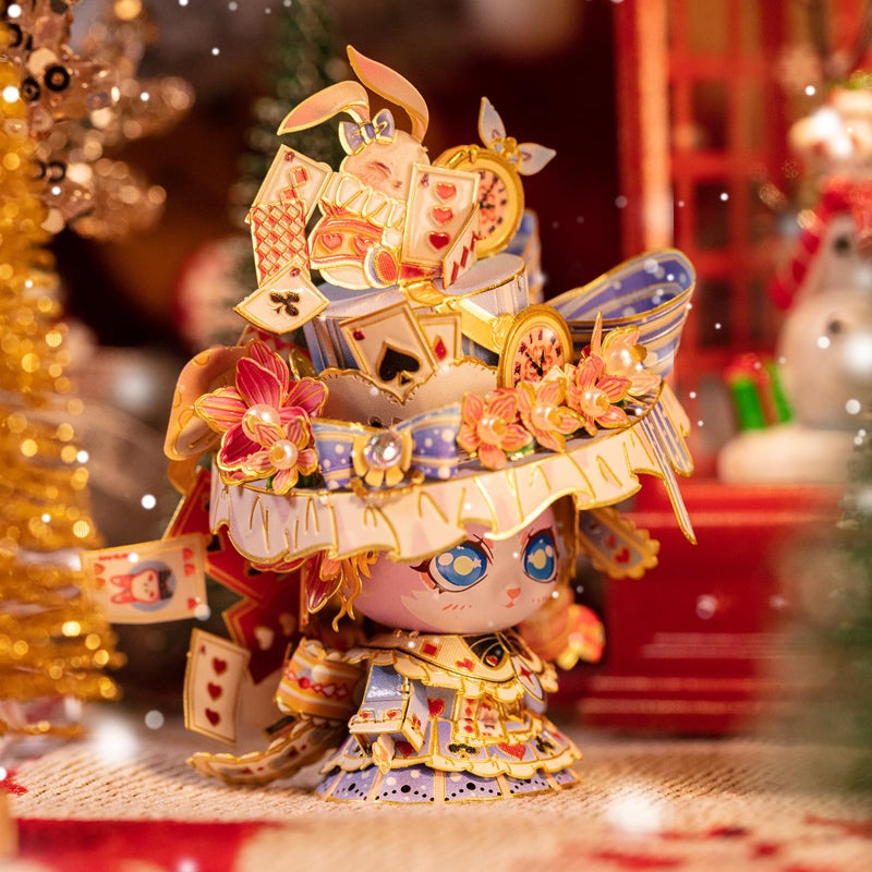 MU 3D Metal Puzzle for Adult Alice Figure Cartoon Cat, Animation Elf Palace Model Kits Miniature Building, Love Festival Birthday Gift Home Decor - Image 5