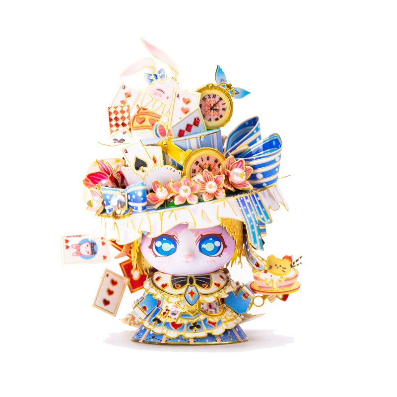 MU 3D Metal Puzzle for Adult Alice Figure Cartoon Cat, Animation Elf Palace Model Kits Miniature Building, Love Festival Birthday Gift Home Decor - Image 1