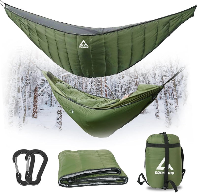 CROSSHIP Hammock Underquilt for Camping Hammock, Full Length Camping Quilt for Hammocks Lightweight Soft Warm 3-4 Seasons 41-68°F, Great for Hiking Backpacking Traveling Beach (Hold Up to 500lbs) - Image 1