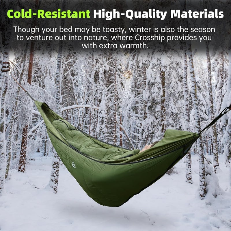 CROSSHIP Hammock Underquilt for Camping Hammock, Full Length Camping Quilt for Hammocks Lightweight Soft Warm 3-4 Seasons 41-68°F, Great for Hiking Backpacking Traveling Beach (Hold Up to 500lbs) - Image 2