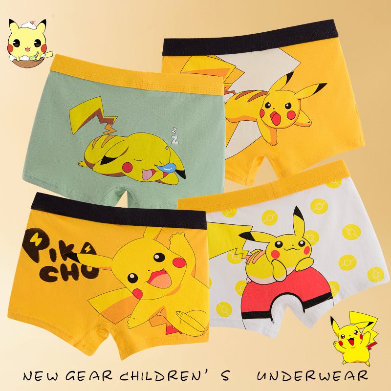 Children'S Underwear Pure Cotton Class A Cotton Not Clip Butt Boxer Pants Large Children Boys' Baby Cartoon Boxer Pants - Image 2