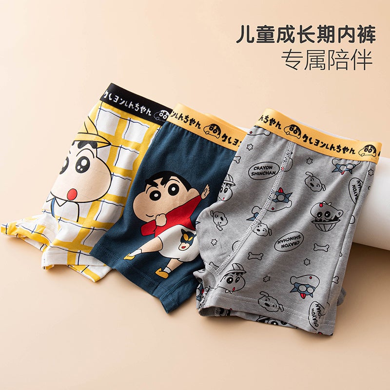 Children'S Underwear Pure Cotton Class A Cotton Not Clip Butt Boxer Pants Large Children Boys' Baby Cartoon Boxer Pants - Image 3