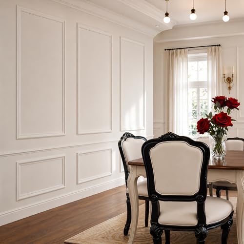 TRAIN2 ART Peel and Stick Wall Molding Kit,6 Sets Pre-Cut Wainscoting Panels for Interior Wall Moulding Decor,Pre Made Wainscoting Wall Panel for Home Decoration Accent Wall (24x54in) - Image 3