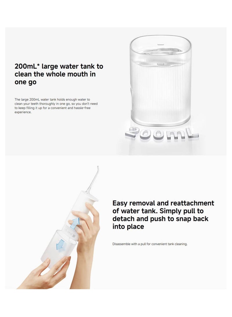 Xiaomi MIJIA Electric Water Flosser 2, Oral Hygiene, High-Frequency Pulsing Technology, IPX7 Waterproof, 3 Modes, 200mL Tank, Electric, 90-Day Battery Life, MEO705 - Image 5