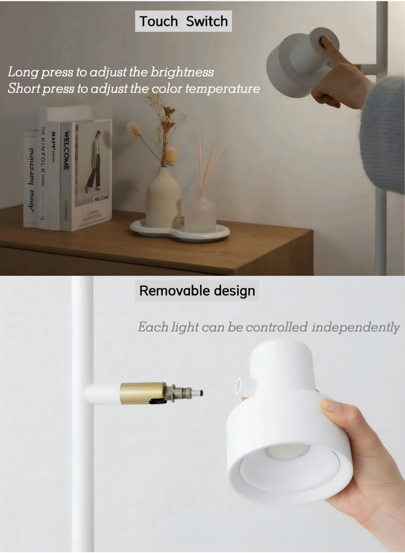 18W LED Floor Lamp, Modern Dimmable Standing Lamp with Remote & Touch Control,3 Color Temperatures, Rotatable LED Light Floor Lamps for Living Room, Bedroom, Office,Hotel Lighting,White - Image 2