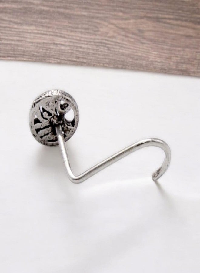 LBV 925 Sterling Silver Round Shape With Tree Oxidized Nose Pin Wire for Womens and Girls - Image 2