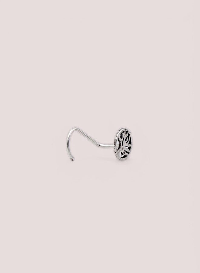 LBV 925 Sterling Silver Round Shape With Tree Oxidized Nose Pin Wire for Womens and Girls - Image 3