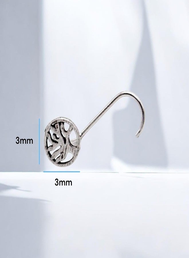 LBV 925 Sterling Silver Round Shape With Tree Oxidized Nose Pin Wire for Womens and Girls - Image 4