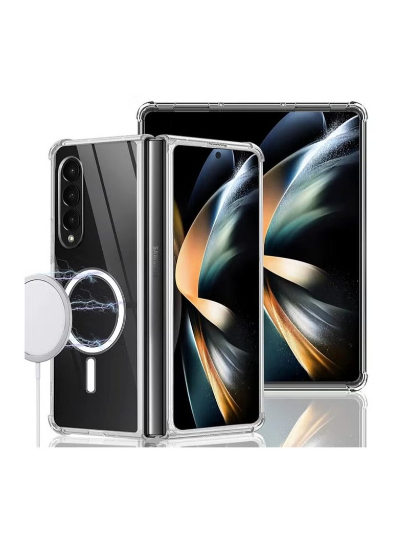 UMIXPRO Case for Samsung Galaxy Z Fold 4 Clear Case Compatible with Mag Safe Transparent Shockproof Protection Yellowing Resistant Magnetic Phone Case for Galaxy Z Fold 4 5G - Image 1