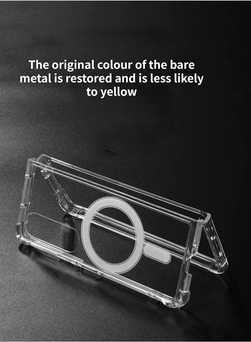 UMIXPRO Case for Samsung Galaxy Z Fold 4 Clear Case Compatible with Mag Safe Transparent Shockproof Protection Yellowing Resistant Magnetic Phone Case for Galaxy Z Fold 4 5G - Image 4