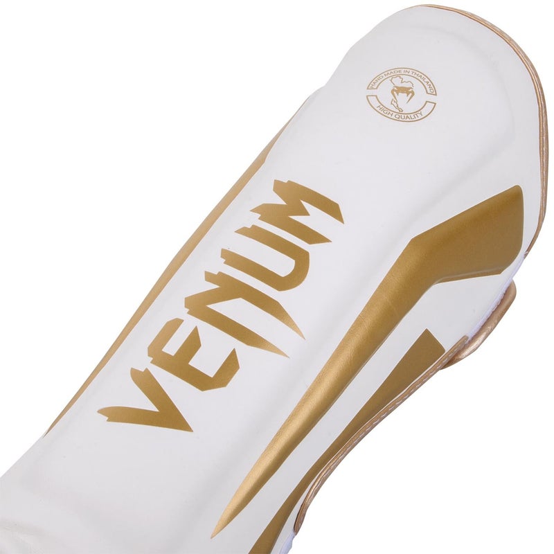 Venum Elite Standup Shin Guards-White/Gold - L - Image 2