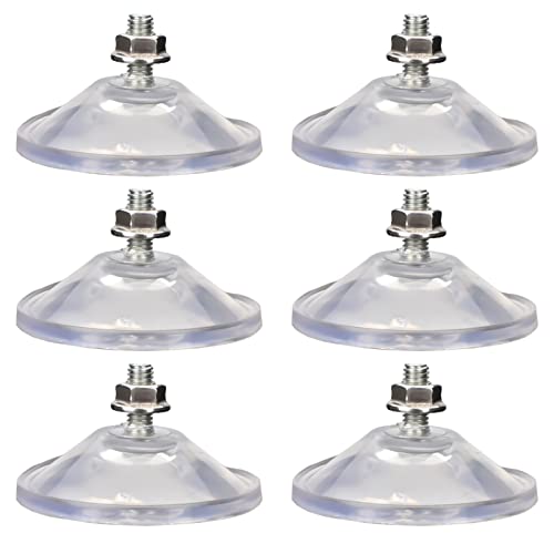 AccEncyc 6 Pcs Strong Thickened Sucker Suction Cup Clear PVC Sucker Pads with M6 x 14 Thread Screw Extra Strong Adhesive Glass Suction Holder - Image 1