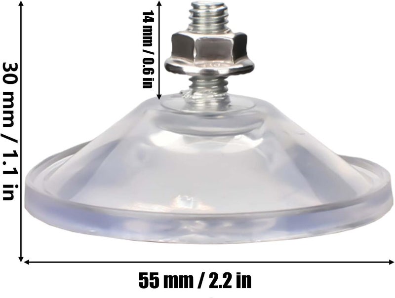 AccEncyc 6 Pcs Strong Thickened Sucker Suction Cup Clear PVC Sucker Pads with M6 x 14 Thread Screw Extra Strong Adhesive Glass Suction Holder - Image 2