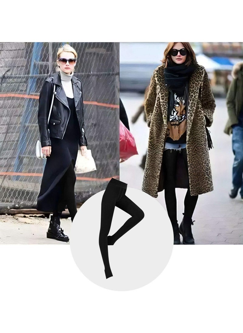 رات سو - بنطلون ضيق مبطن بالصوف للنساء، سميك ودافئ للشتاء، حراري ناعم ومرن، أسود - Image 1