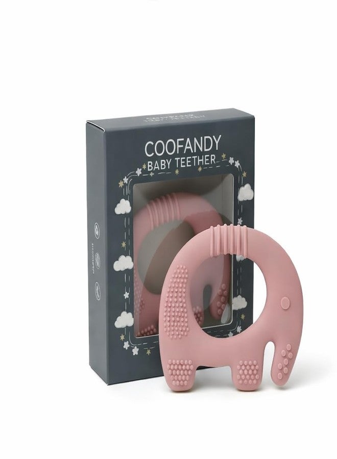 COOFANDY Baby Elefun Teething Toy for Newborns | 5X Pain Relief Zero-Delay Silicone Baby Teether | BPA-Free Food Grade Soft Teething Toy Pink (0–3 Months,Pack ok 1) - Image 1