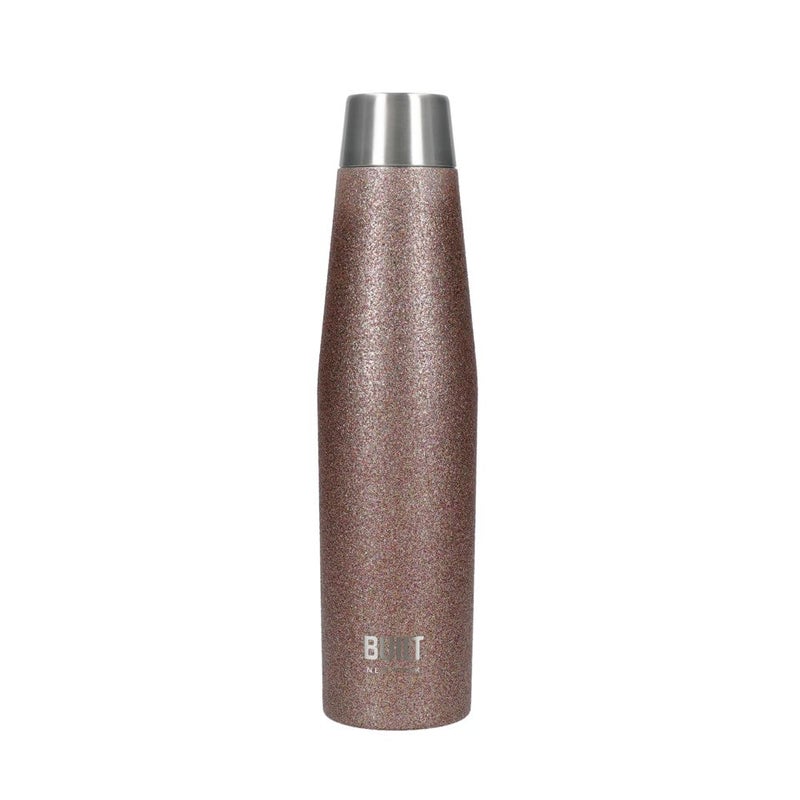 Built Apex Insulated Water Bottle with Leakproof Perfect Seal Lid Sweatproof 100 Reusable BPA Free 188 Stainless Steel Flask Rose Gold Glitter 540 ml