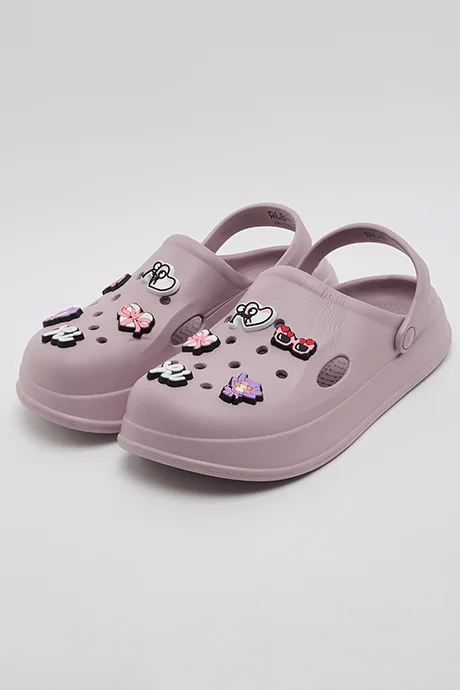 R&B Charm Detail Slingback Clogs