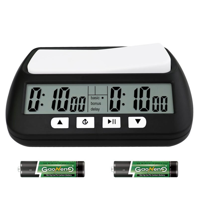 Digital Chess Clock TimerQINFIEY Chess Timer for Board GamesProfessional with Bonus Delay Count Down Up FunctionBatteries Included