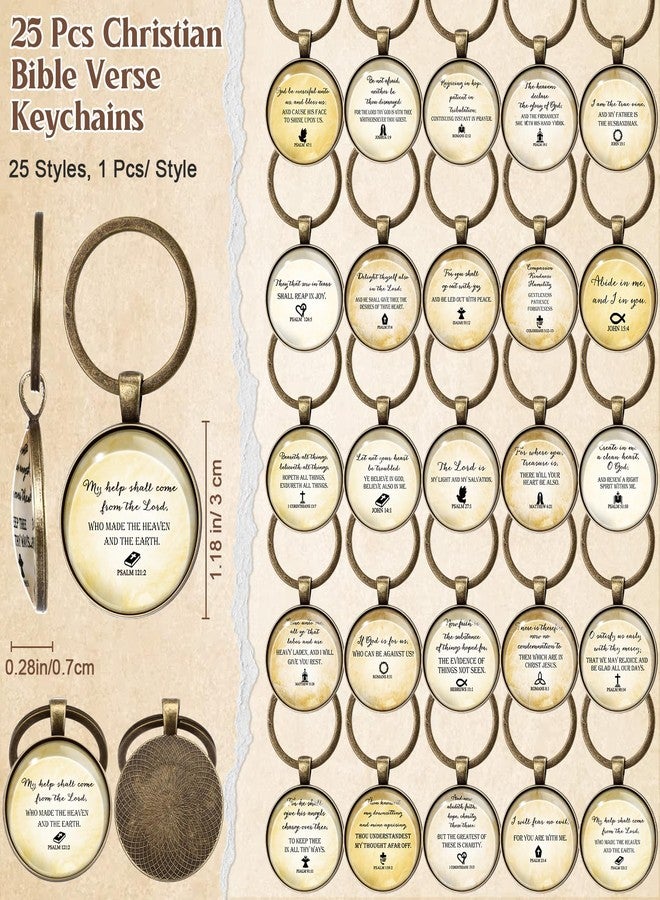 Dunzoom 25Set 75Pcs Easter Christian Gift Bulk Emergency Numbers Bookmark Bible Verse Pen Religious Scripture Keychain for Women Men Coworker Church Prayer Baptism Souvenir Study Group(Elegant Color) - Image 3