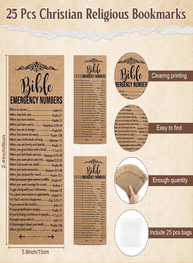 Dunzoom 25Set 75Pcs Easter Christian Gift Bulk Emergency Numbers Bookmark Bible Verse Pen Religious Scripture Keychain for Women Men Coworker Church Prayer Baptism Souvenir Study Group(Elegant Color) - Image 4