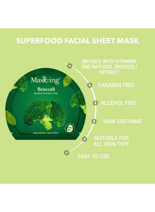 MasKing Superfood Broccoli Sheet Mask for Skin Brightening, Hydrating for Women and Men, Pack of 1 - Image 3