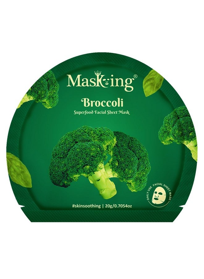MasKing Superfood Broccoli Sheet Mask for Skin Brightening, Hydrating for Women and Men, Pack of 1 - Image 1