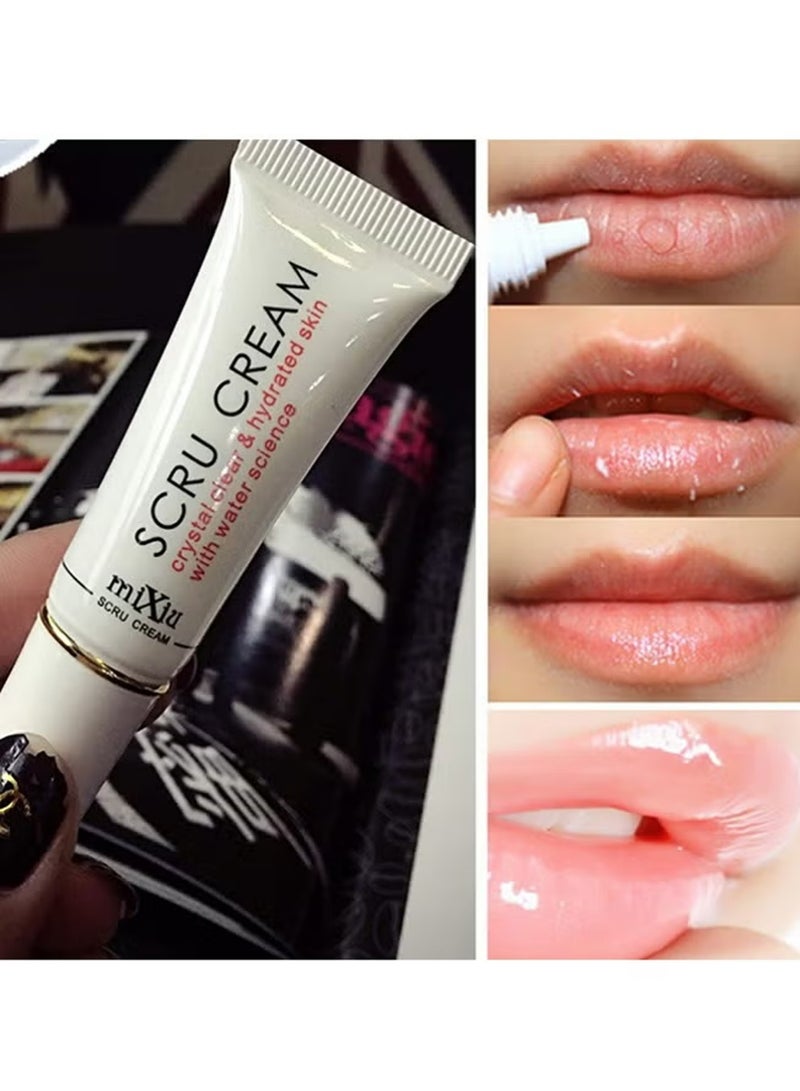 ميكسيو 2PCS الشفاه السحر تخفيف كريم فرك ، الشفاه السوداء الداكنة إزالة تقشير الصبغة ، تتلاشى مملة الوردي بلسم الشفاه مشرقة ، مكافحة الكراك ترطيب ، الشفاه الناعمة ، تقشير لطيف للشفتين المتشققة والجافة - Image 3