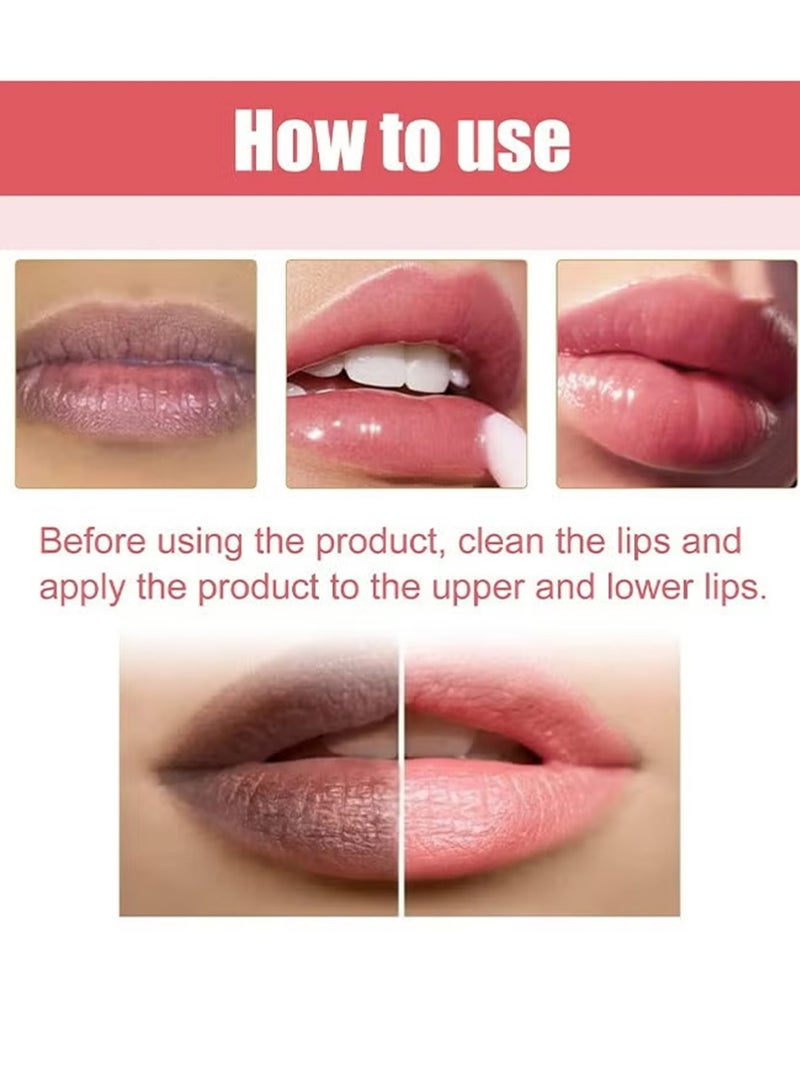ميكسيو 2PCS الشفاه السحر تخفيف كريم فرك ، الشفاه السوداء الداكنة إزالة تقشير الصبغة ، تتلاشى مملة الوردي بلسم الشفاه مشرقة ، مكافحة الكراك ترطيب ، الشفاه الناعمة ، تقشير لطيف للشفتين المتشققة والجافة - Image 5