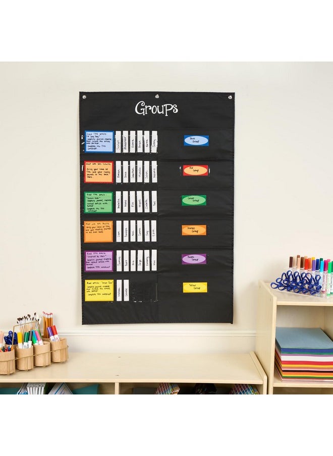 Really Good Stuff Really Good Stuff Small Group Management Pocket Chart with Folder Pockets - 26.75" x 40.75" - 1 Set  - Image 4