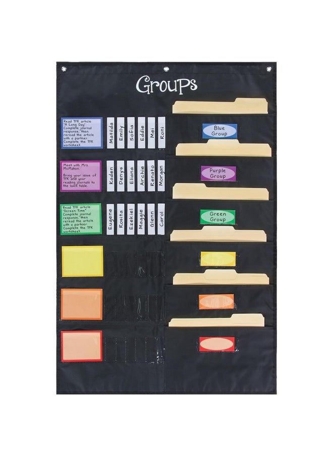 Really Good Stuff Really Good Stuff Small Group Management Pocket Chart with Folder Pockets - 26.75" x 40.75" - 1 Set  - Image 1