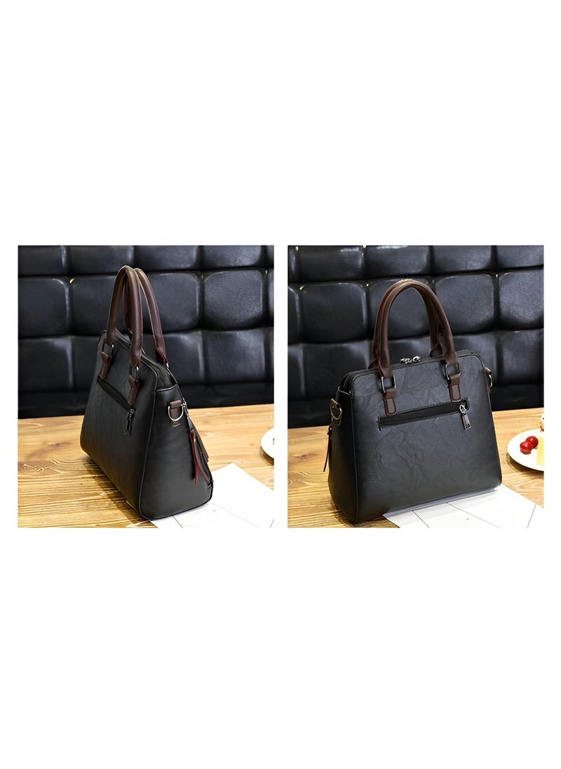 REOCLE - Women's Leather Tote Handbag Crossbody Bags with Little fox Pendant Satchel Shoulder Bag with Adjustable Strap & Large Capacity Trendy Commute Handbag - Image 1