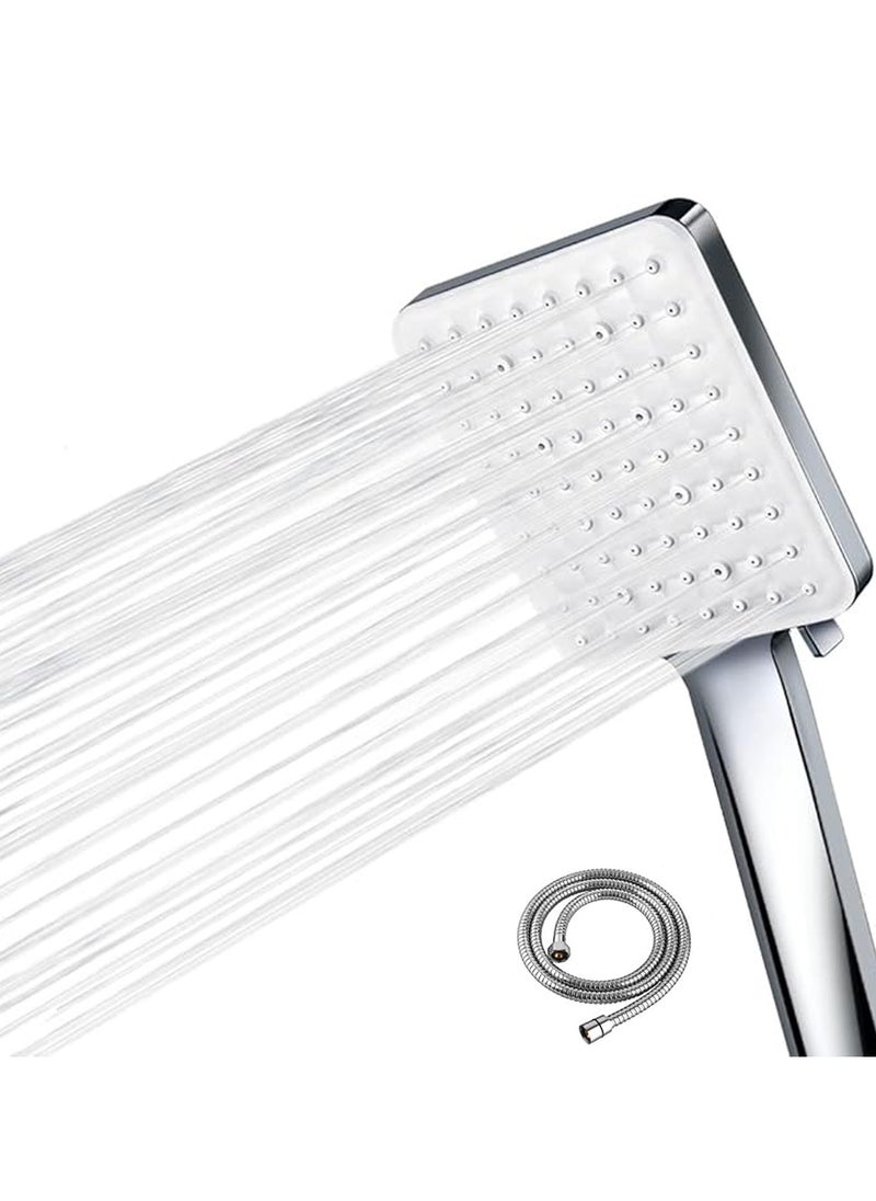 Tanyaz - Shower Head with Hose, 6 Spray Modes/Settings Detachable Shower Head, Universal Shower Head and Hose Set with 6 Settings Spray Mode and 59In Hose Adjustable Ball Joint Bracket Chrome - Image 1