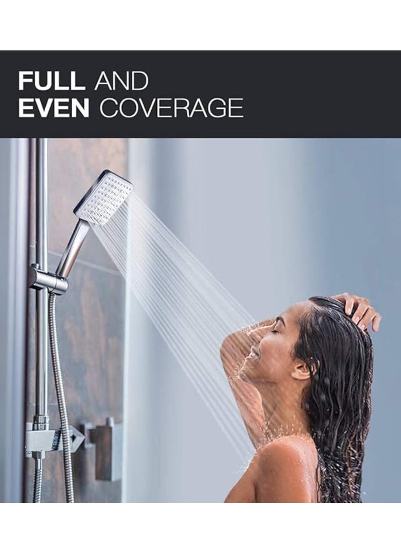 Tanyaz - Shower Head with Hose, 6 Spray Modes/Settings Detachable Shower Head, Universal Shower Head and Hose Set with 6 Settings Spray Mode and 59In Hose Adjustable Ball Joint Bracket Chrome - Image 1