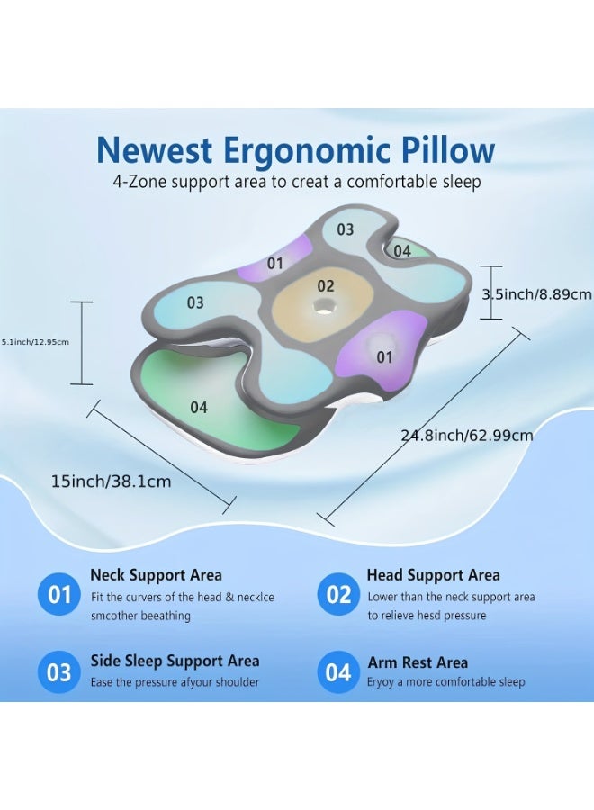 وسادة رغوة الذاكرة بتصميم الفراشة – وسادة طبية للرقبة والكتفين لتخفيف الألم وتحسين النوم - Image 3