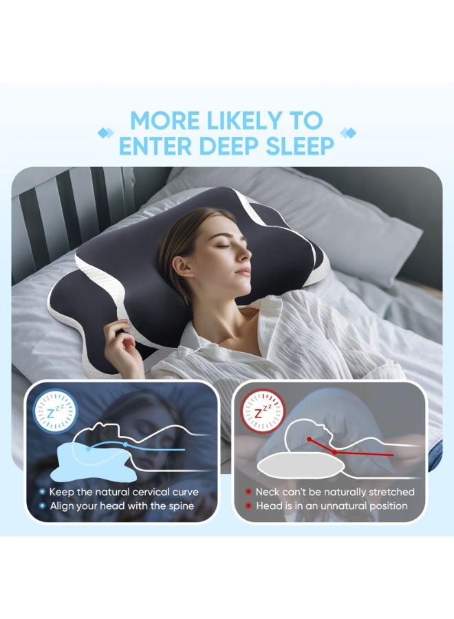 وسادة رغوة الذاكرة بتصميم الفراشة – وسادة طبية للرقبة والكتفين لتخفيف الألم وتحسين النوم - Image 5