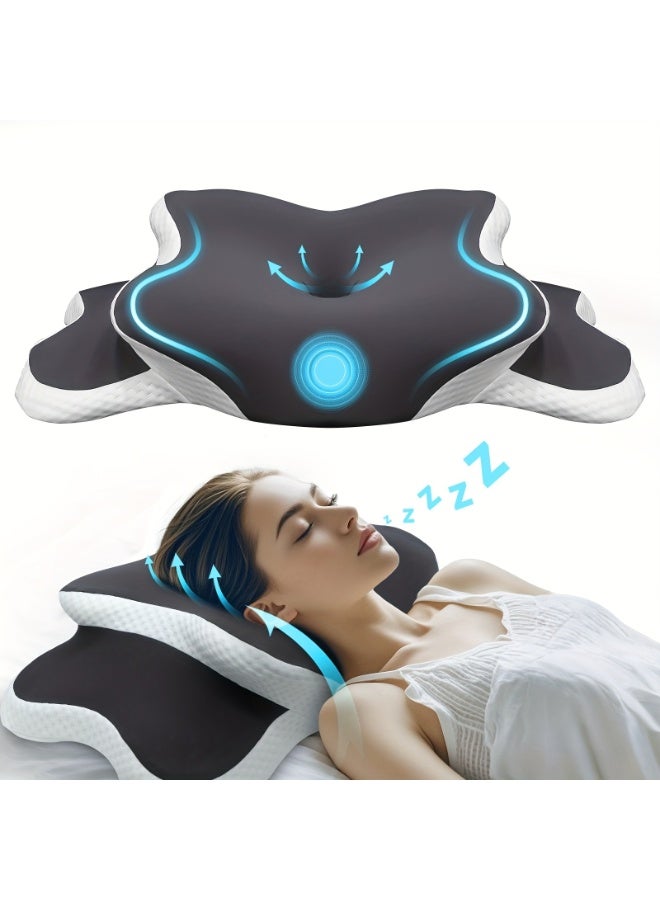 وسادة رغوة الذاكرة بتصميم الفراشة – وسادة طبية للرقبة والكتفين لتخفيف الألم وتحسين النوم - Image 1