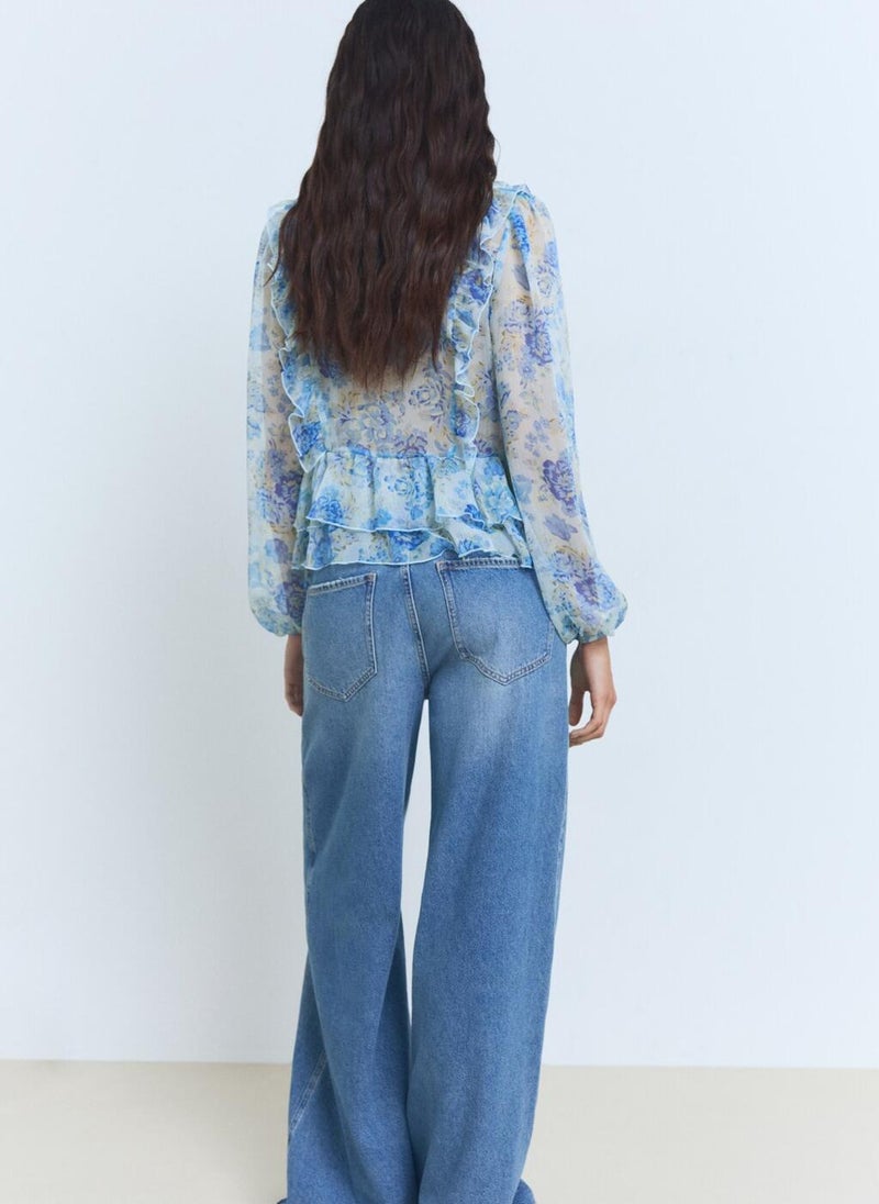 MANGO Floral Ruffled Blouse  - Image 2