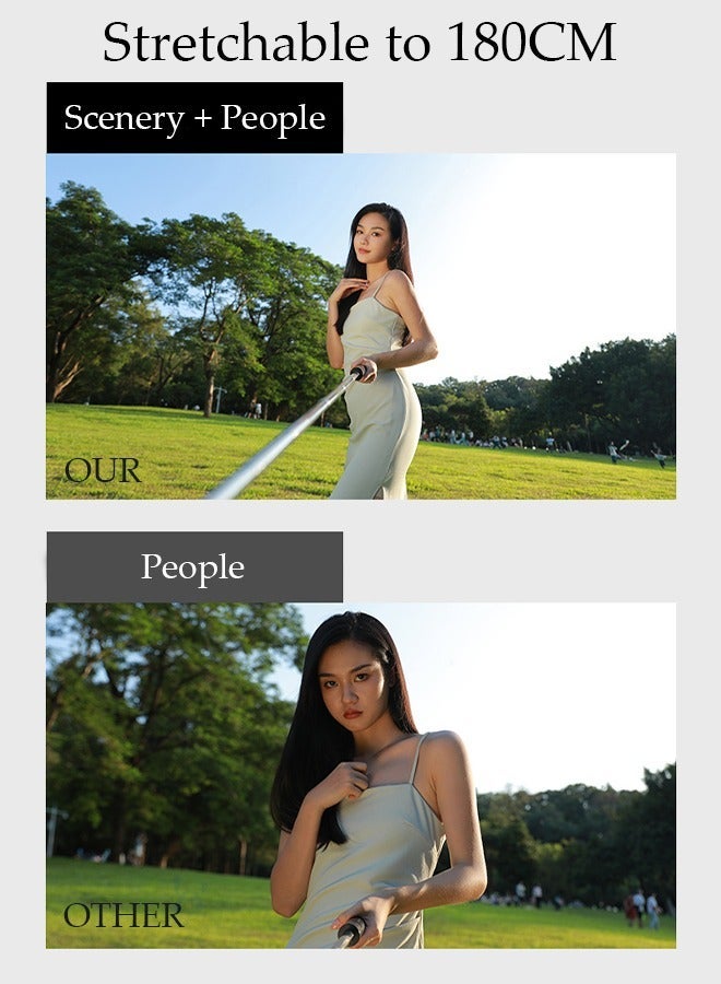 DUNISO Selfie Stick, All-in-1 Extendable Cell Phone Tripod Stand,Rotate Phone Tripod with Bluetooth Remote Shutter and Fill Light,Group Selfies/Live Streaming/Video Recording Compatible with All Phones - Image 5