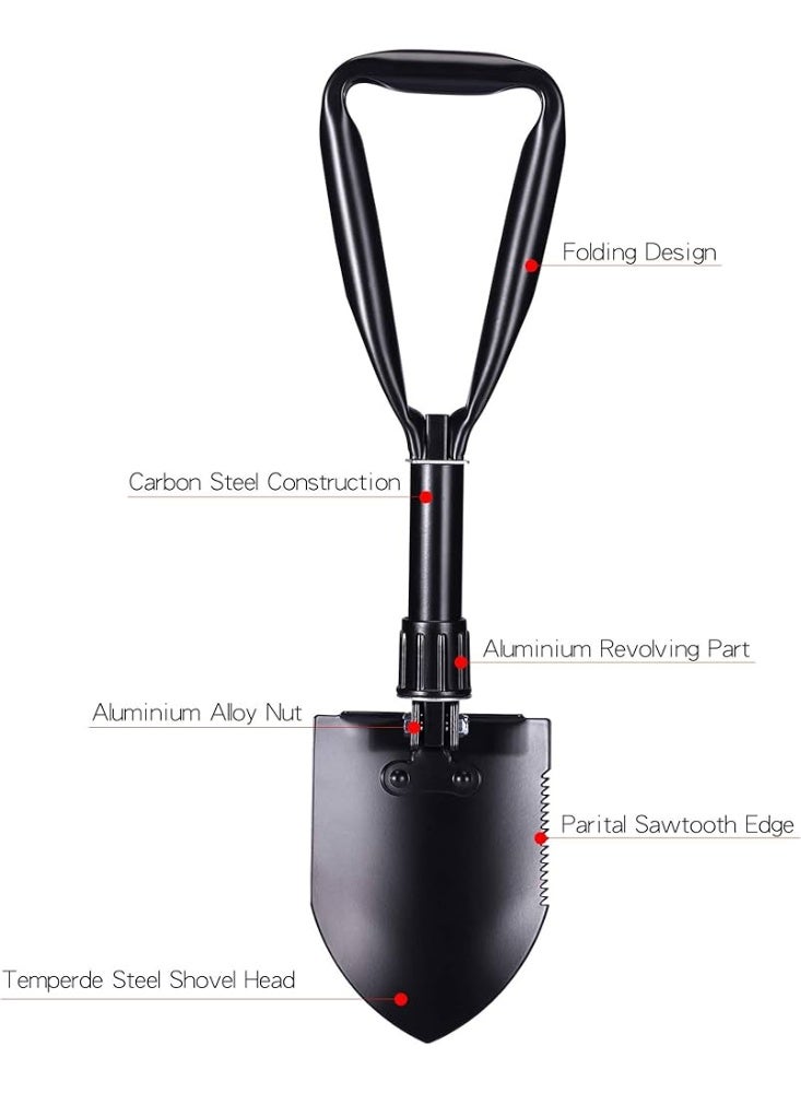 Multi-Functional Folding Military Shovel & Pickaxe – Portable Tactical Entrenching Tool with Serrated Edge for Camping, Gardening, Hiking, and Emergency - Image 5