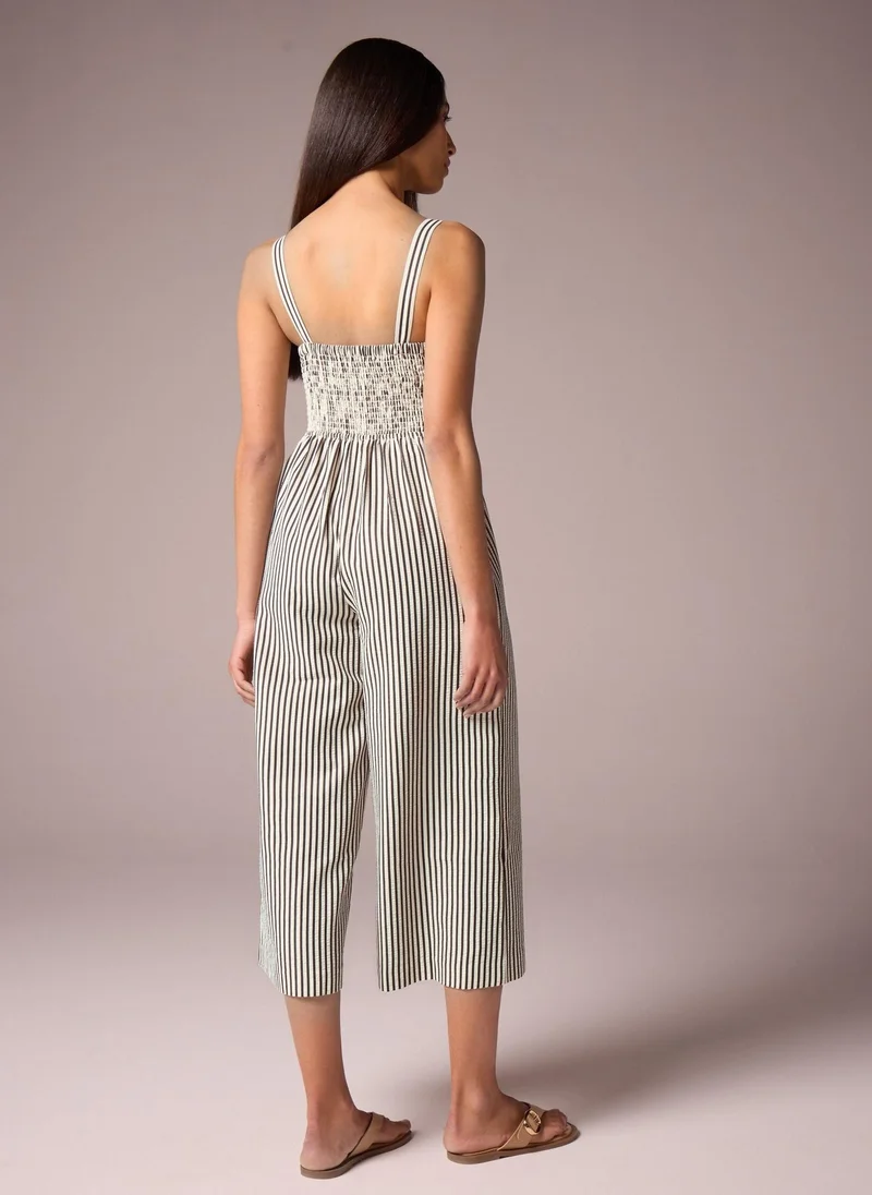 Matalan Et Vous Monochrome Stripe Textured Jumpsuit